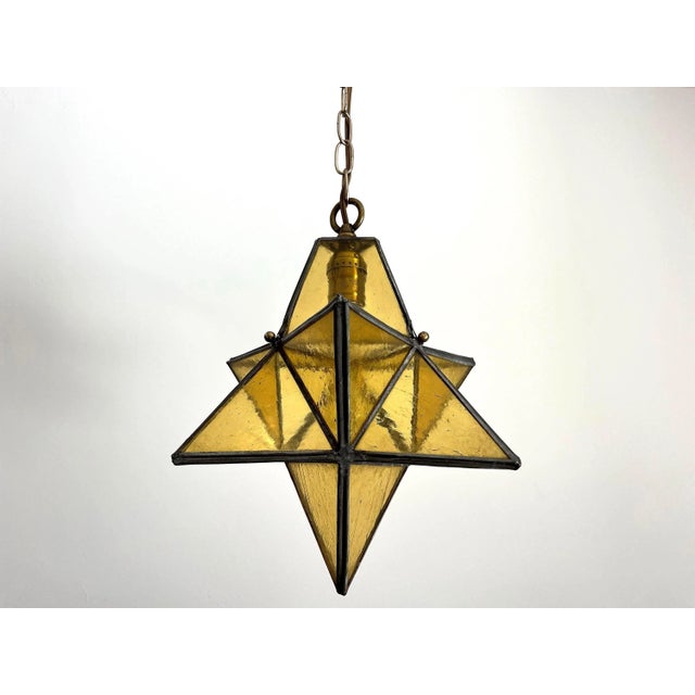 Mid 20th Century 1960s Gold Glass Star Light For Sale - Image 5 of 18