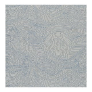 Abigail Edwards “Seascape – Summer” Wallpaper. Made in England | Hand-Drawn Coastal Wave Pattern - Two Rolls. For Sale