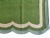 Contemporary Handmade Cotton Scalloped Rug, Moss Green with Cream and Light Blue Border 6'x9' For Sale - Image 3 of 6