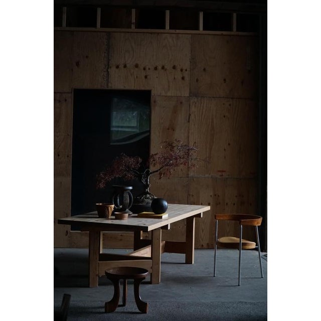 1960s Danish Modern Brutalist Extendable Dining Table in Pine by Tage Poulsen, 1970s For Sale - Image 5 of 18