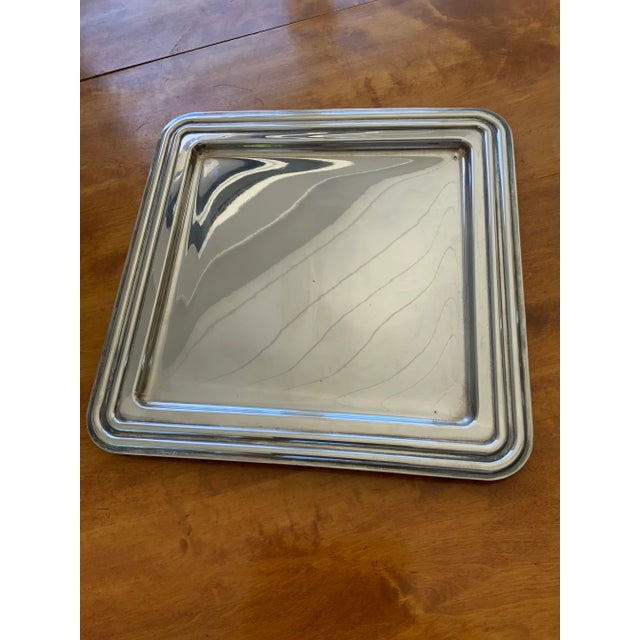 Silver Cristofle-Style 1930s Italian Moderne Silver Plate Coffee Set With Tray, Creamer and Sugar Bowl - 4 Pieces For Sale - Image 8 of 10