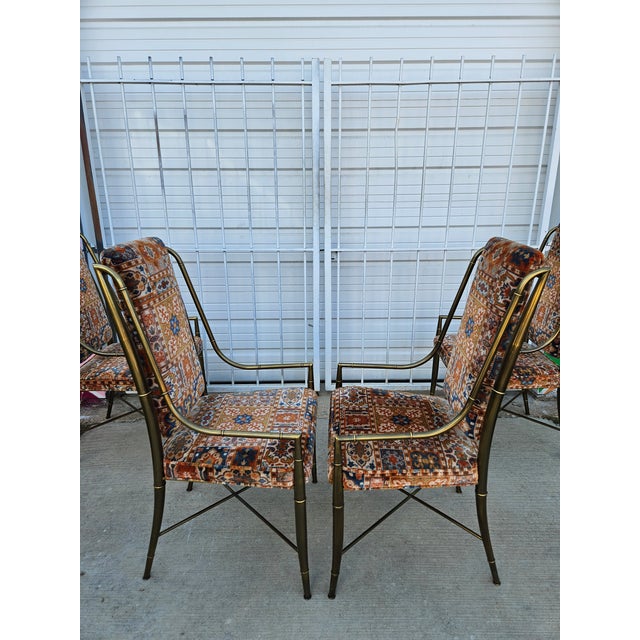 Set of 8 Imperial Brass Dining Chairs Attributed to Weiman / Warren Lloyd for Mastercraft For Sale - Image 11 of 18