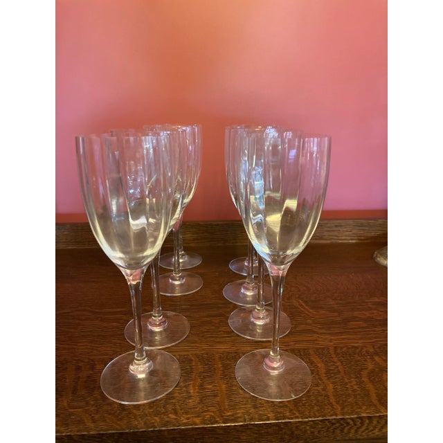 1980s 1980s Orrefors Crystal Claret Wine Glasses- Set of 8 For Sale - Image 5 of 8