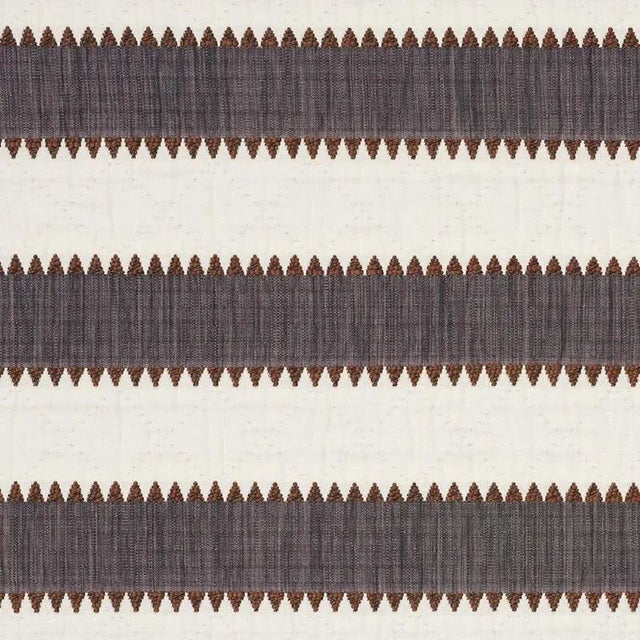 Contemporary Sample - Schumacher Isolde Stripe Fabric in Cinder For Sale - Image 3 of 3