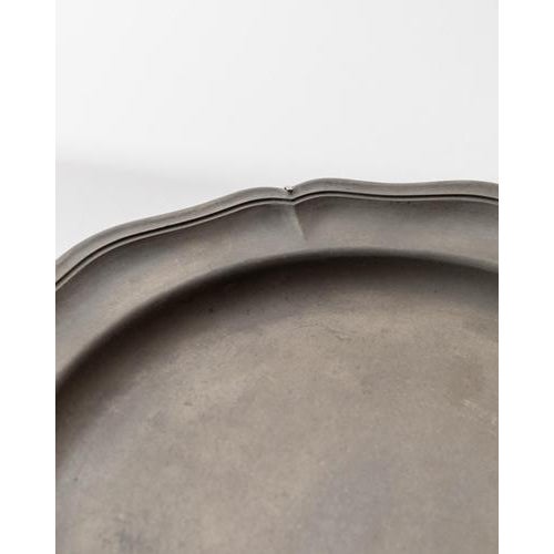 Metal Vintage Pewter Wall Plate, 1940s For Sale - Image 7 of 11