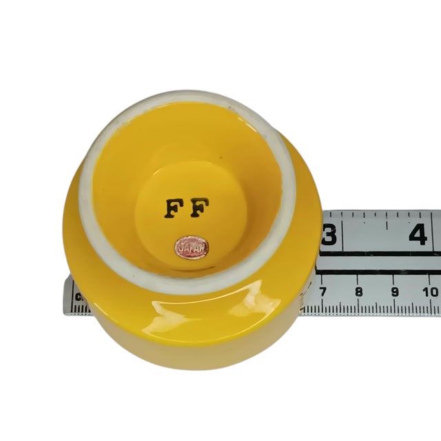 Vintage Retro Personal Ashtray Ceramic Bright Yellow by Fitz and Floyd Deep Bowl - MCM For Sale - Image 9 of 9