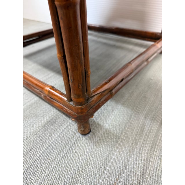 Organic Modern Dark Bamboo Side Table For Sale - Image 9 of 12