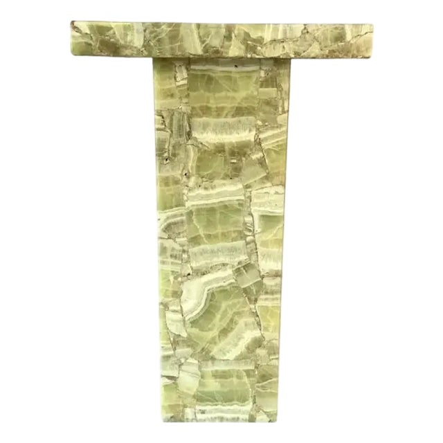 Natural Onyx and Resin Pedestal by of Mueller of Mexico For Sale