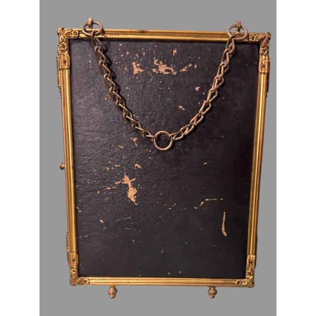 Antique Victorian Triple Tri Fold Folding Vanity Dresser Top Traveling Mirror For Sale - Image 4 of 9
