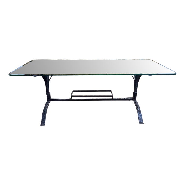 Wrought Iron and Iron Dining Table For Sale