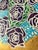 Textile Original Painting on Canvas by CL Auker “Roses on Gold With Blue” For Sale - Image 7 of 9
