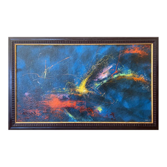 Systema Solar, Leonardo Nierman Oil on Masonite, Signed and Dated Lower Right For Sale