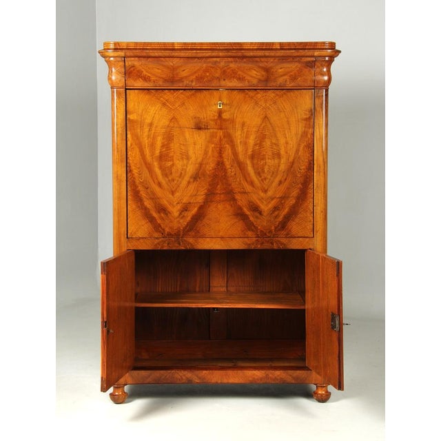 Antique Biedermeier Walnut Secretary, 1835 For Sale - Image 15 of 18