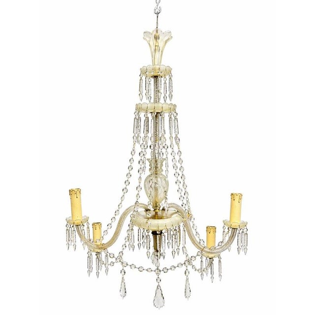 European Chandelier with Crystal Pendants For Sale - Image 6 of 6