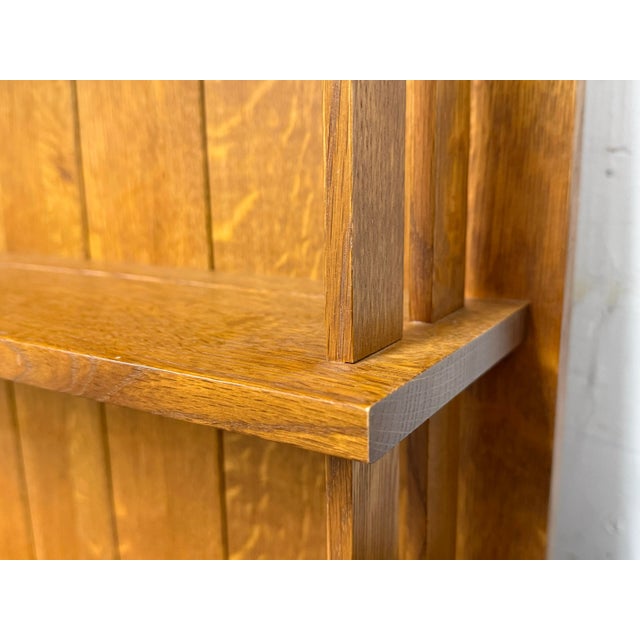 Wood Circa 2001 Stickley Furniture Oak Wall Mounted Plate Rack For Sale - Image 7 of 12