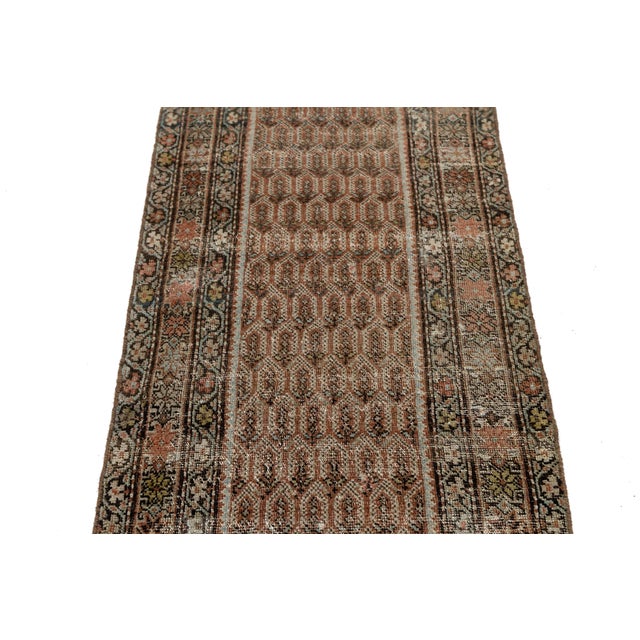 Textile 19th Century Antique Malayer Wool Runner Rug With Repeating Boteh Motif For Sale - Image 7 of 10