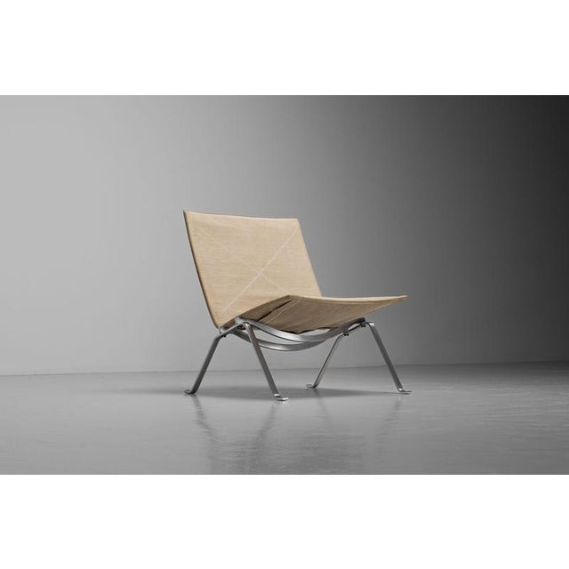1950s PK22 Chair in Canvas attributed to Poul Kjærholm for EKC, Denmark, 1956 For Sale - Image 5 of 18