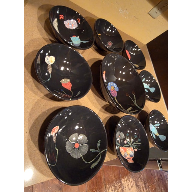 Ceramic Austin Texas Art Pottery Serving Set by Sunyong Chang of Ginko Studios - Set of 9 For Sale - Image 7 of 11