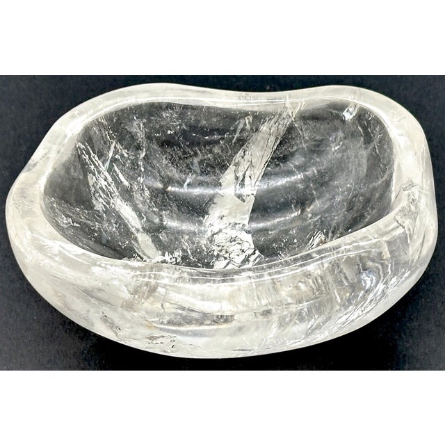 French Modern Carved Rock Crystal Diminutive Organic Bowl For Sale - Image 4 of 6
