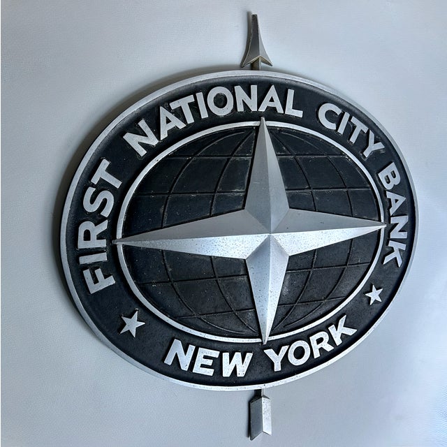 Mid-Century Modern 1950's Cast Aluminum First National City Bank New York Signage For Sale - Image 3 of 18