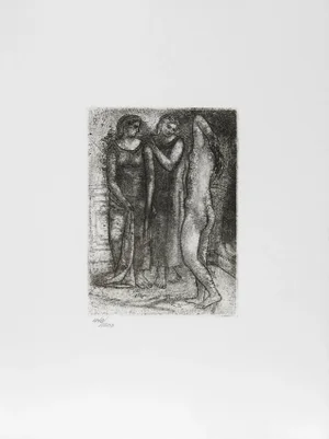 Groupe De Trois Femmes, Pablo Picasso Restrike Etching, Numbered in Pencil W/ Blindstamp