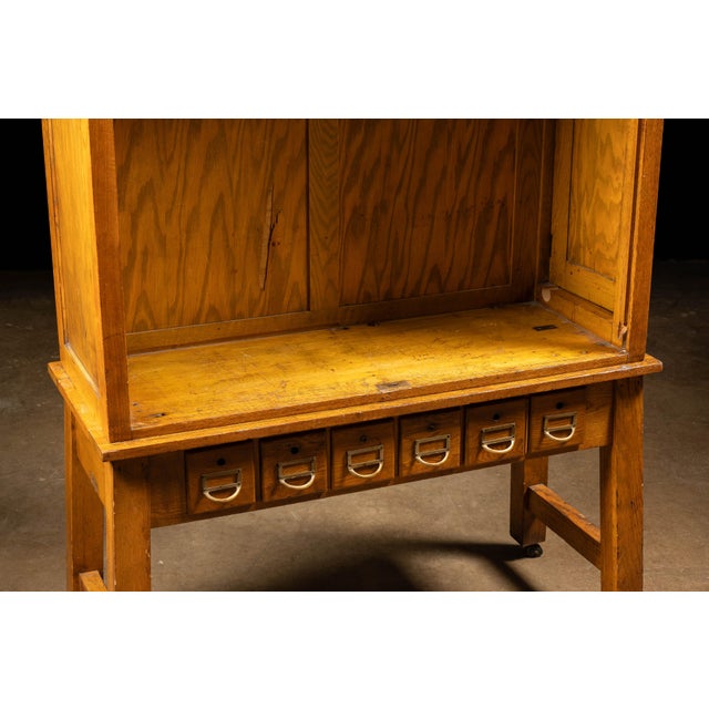1940s Vintage Tambour Door Laboratory Cabinet by Wiese For Sale - Image 5 of 14