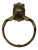Mid Century Antique Brass Plated Scroll Design Bathroom Towel Ring For Sale