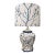 Vintage Italian Hand-Painted Blue & White Ceramic Bird Table Lamp For Sale