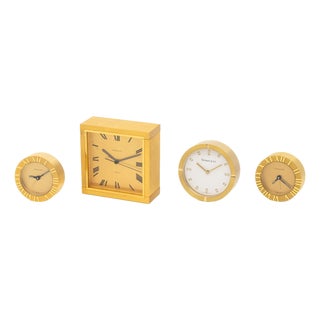 Tiffany & Co. Brass Desk Clocks, 4 For Sale