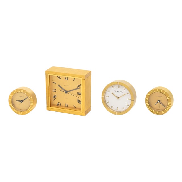 Tiffany & Co. Brass Desk Clocks, 4 For Sale