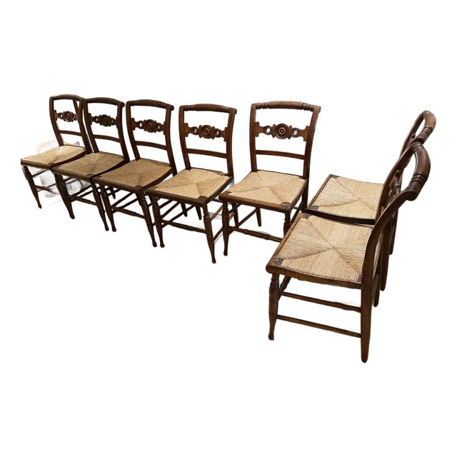 7 Antique Hitchcock Style Chairs in Excellent Condition For Sale