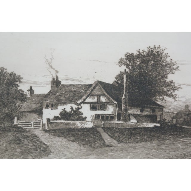 Late 19th Century Antique Ernest C Rost Signed Riverscape Landscape Lighthouse Etching 34" For Sale - Image 5 of 13