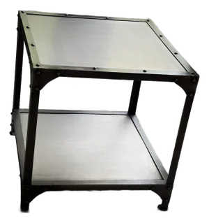 Restoration Hardware Style - Industrial Metal Square Side Table