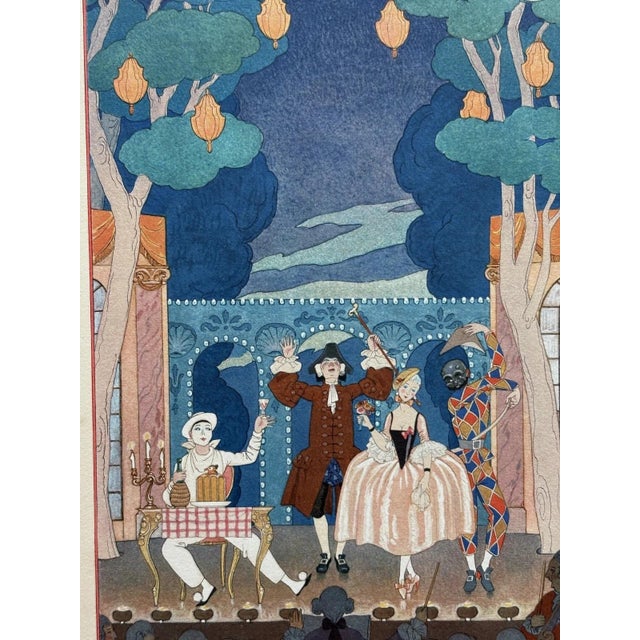 Contemporary Original George Barbier 1928 Hand-Colored Pochoir Print: "Pantomime" For Sale - Image 3 of 3