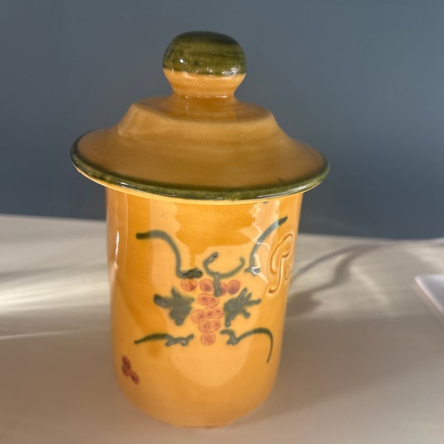French Vintage Lou Pignatier French Provençal Ceramic Canister Set For Sale - Image 3 of 9