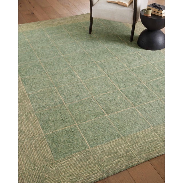 Green Chris Loves Julia x LoloiFrancis Green / Natural 2'-6" x 9'-9" Runner Rug For Sale - Image 8 of 8