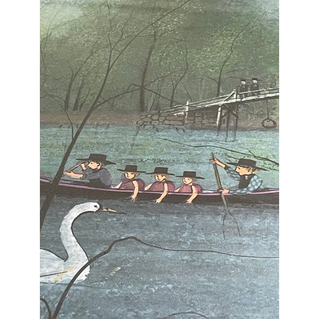 1990s P. Buckley Moss "Concord Bridge" Signed Lithograph 63/1000 Framed Matted For Sale - Image 5 of 17