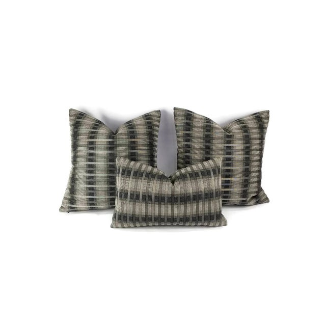 S. Harris Rocket Stripe in the Colorway Platinum Pillow Cover - 20" X 20" For Sale In Portland, OR - Image 6 of 8