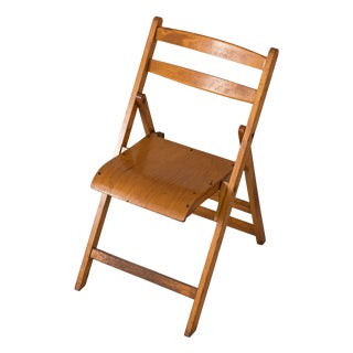 Vintage Italian Folding Chair in Light Wood, 1950s For Sale