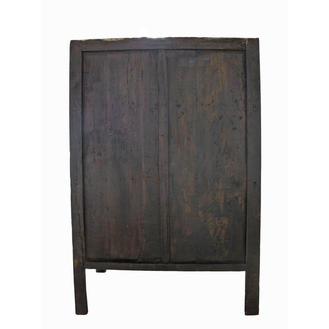 Hand Painted Flower 2 Panel Doors Antique Chinese Cabinet For Sale - Image 16 of 16