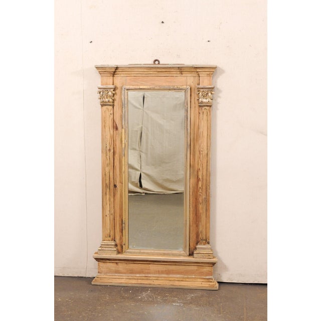 19th C French Tall Mirror w/Column Accents For Sale - Image 9 of 10