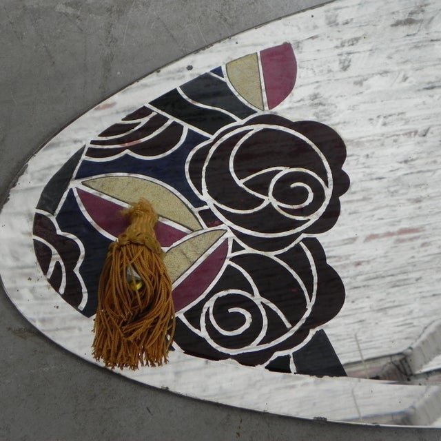 1920s Art Deco Oval Mirror, 1920s For Sale - Image 5 of 11