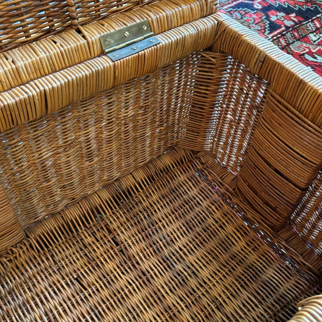 Vintage Wicker Chinoiserie Storage Chest For Sale - Image 12 of 12