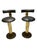 Modern 1980s Design for Leisure Brown Leather and Brass Barstool Set (2) For Sale - Image 3 of 3