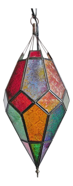 Vintage Colorful Prism Glass Pendant Light