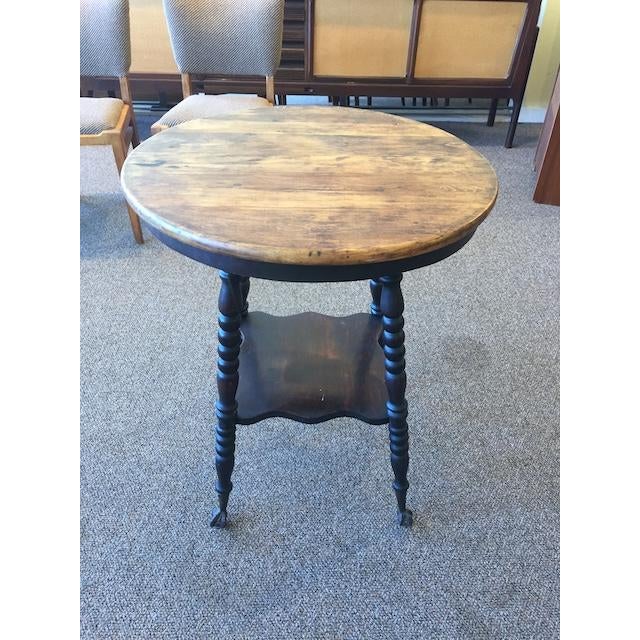 Wood American Victorian Spindle Side Table c.1900 For Sale - Image 7 of 8
