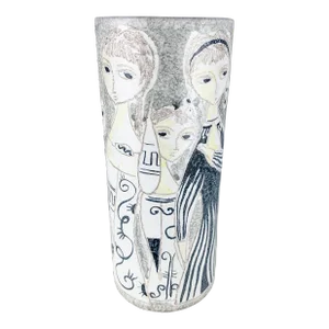 Vintage Mid-Century Marcello Fantoni Raymor Italy Pottery Vase Faces