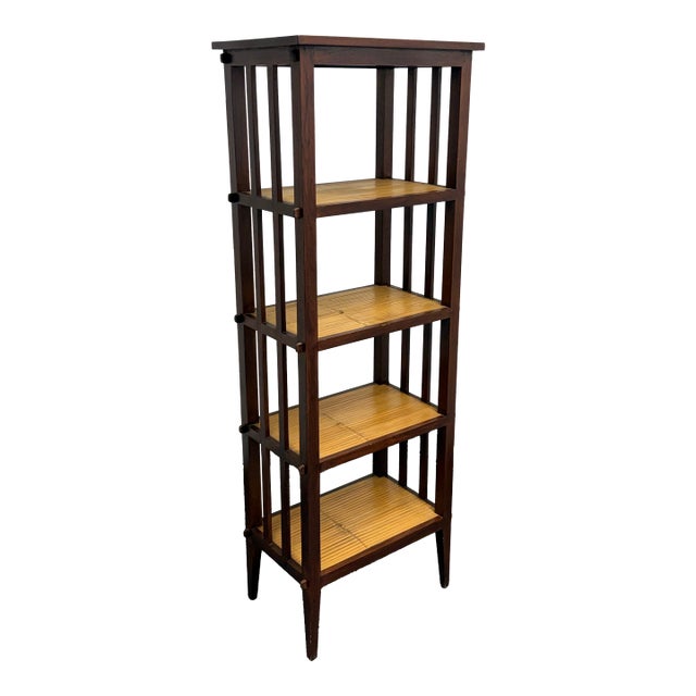 Asian Style Split Bamboo Étagère Bookcase For Sale