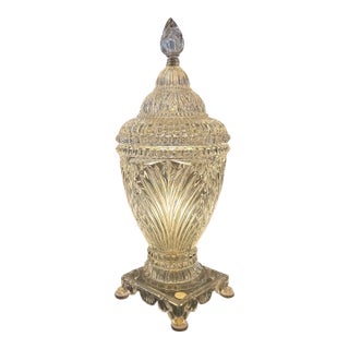 Polish Cut Glass Enclosed Table Lamp For Sale