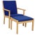 Set of GE284 Chair with Ottoman in Blue Fabric by Hans Wegner, 2000s For Sale